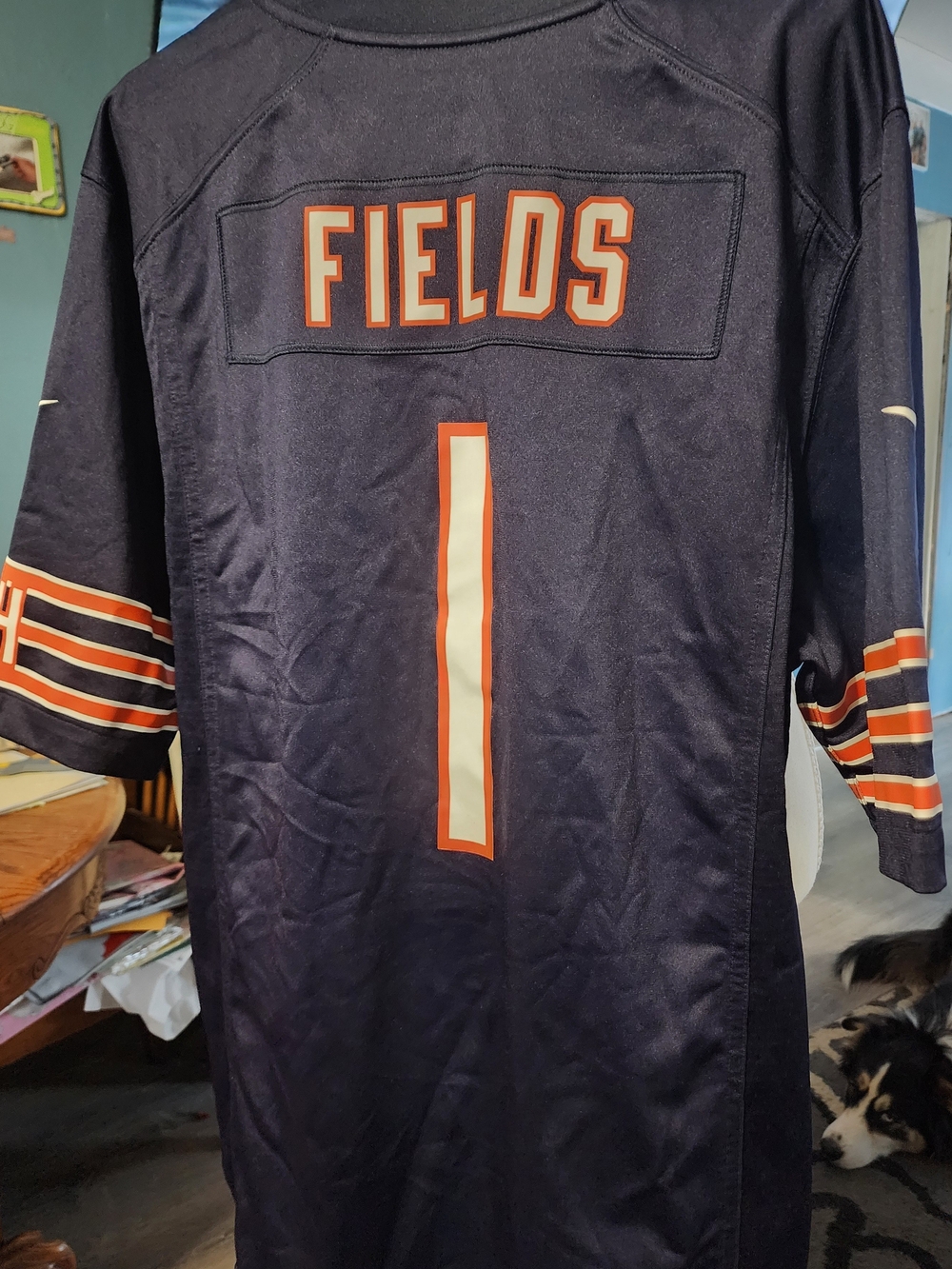 Chicago Bears #1 Fields Navy Football Jersey by Nike Sz Lrg